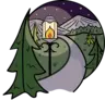 Illuminating Paths logo: a lantern lighting a forest path